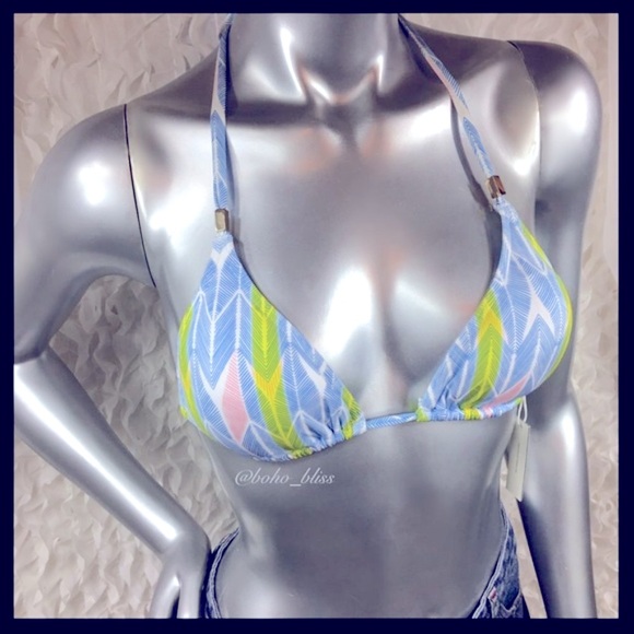 TART COLLECTIONS Nordstrom’s String Bikini Top Blue Print NWT - Picture 5 of 8